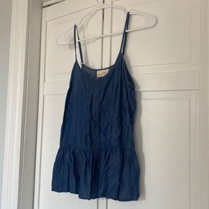 Peplum Navy Blue Tank